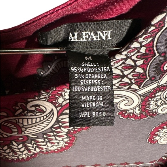 Alfani Womens BOHO Style Tunic Top, 3/4 Length Sheer Sleeves - Picture 4 of 6